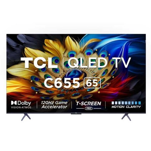 TCL 65 inch(164 cm) QLED Ultra HD (4K) Smart Google TV Dolby Vision-Atmos Hands-Free Voice (65C655)